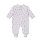 Kissy Kissy Pink Teddy Bear Time Print Footie w/Zip
