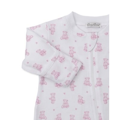 Kissy Kissy Pink Teddy Bear Time Print Footie w/Zip