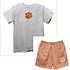 Vive La Fete Clemson Tigers Embroidered Orange Gingham Short Set