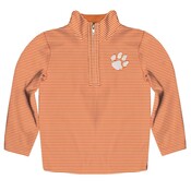 Vive La Fete Striped Quarter Zip Clemson Tigers Embroidered