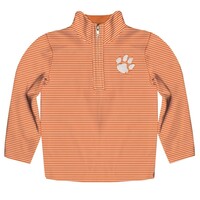 Vive La Fete Striped Quarter Zip Clemson Tigers Embroidered
