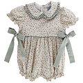 Bailey Boys Autumn Blooms Celery Check-Romper Short