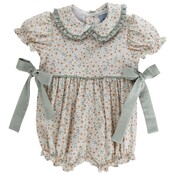 Bailey Boys Autumn Blooms Celery Check-Romper Short