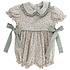 Bailey Boys Autumn Blooms Celery Check-Romper Short