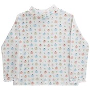 J Bailey Pumpkin Print-Ruffle Turtle Neck