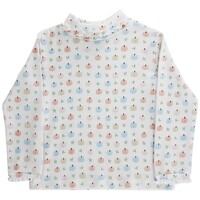 J Bailey Pumpkin Print-Ruffle Turtle Neck