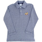 Bailey Boys Embroidered Knit Microstripe Polo-Turkey on Royal