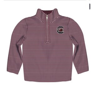 Vive La Fete South Carolina Gamecocks Embroidered Stripe Quarter Zip
