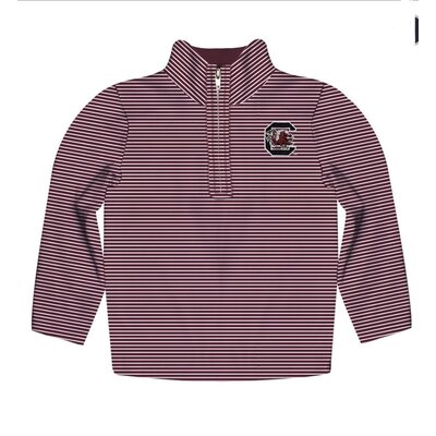 Vive La Fete South Carolina Gamecocks Embroidered Stripe Quarter Zip