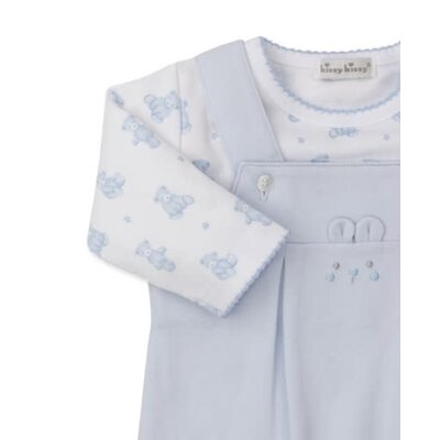Kissy Kissy Lt Blue Teddy Bear Time Overall Set