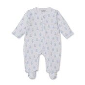 Kissy Kissy Lt Blue Teddy Bear Time Print Footie w/Zip
