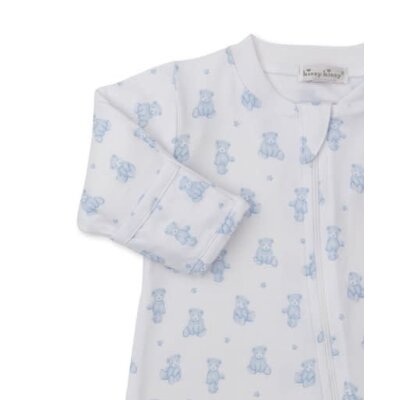 Kissy Kissy Lt Blue Teddy Bear Time Print Footie w/Zip