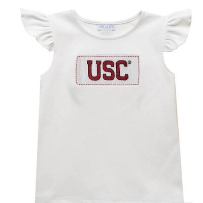 Vive La Fete South Carolina Gamecocks Smocked Ruffle T-shirt and Sash Shorts Set