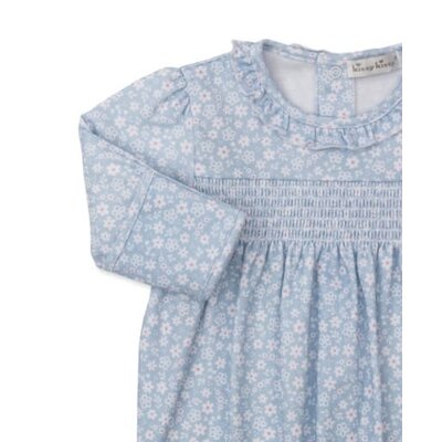 Kissy Kissy Fall in Bloom Print Smocked Footie