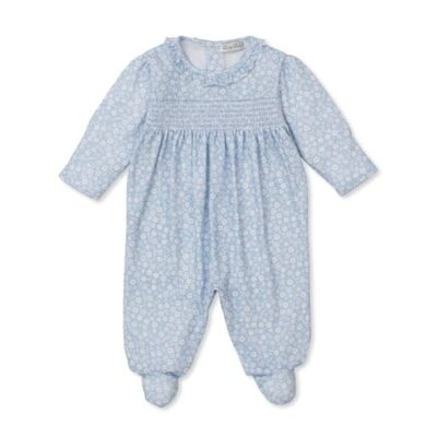 Kissy Kissy Fall in Bloom Print Smocked Footie