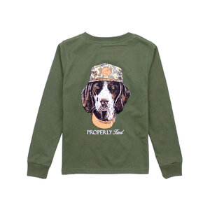 Properly Tied Olive Man's Best Friend LS Tee