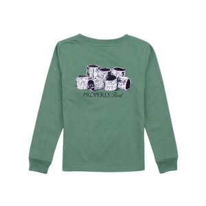 Properly Tied Fern Green Bands LS Tee