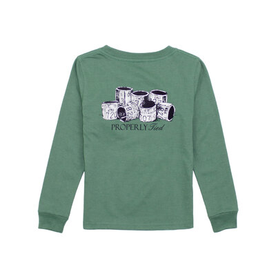 Properly Tied Fern Green Bands LS Tee