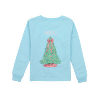 Properly Tied Powder Blue Merry and Bright Girl's LS Tee