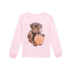 Properly Tied Rose Pumpkin Pup Girl's LS Tee