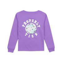 Properly Tied Light Purple Disco Ball Girl's LS Tee