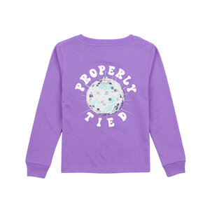 Properly Tied Light Purple Disco Ball Girl's LS Tee