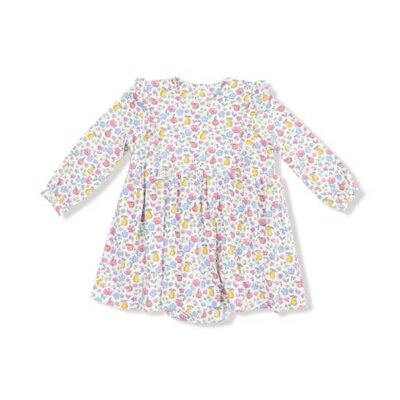 Angel Dear Fall Fruit Floral Ruffle L/S Bodysuit