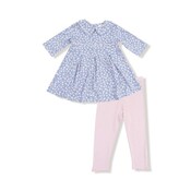 Angel Dear Country Calico Pleat Dress/Legging Set
