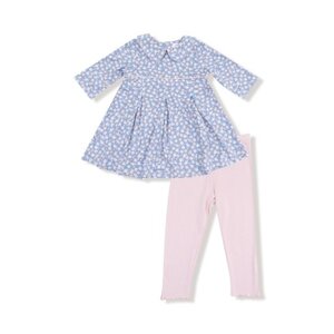 Angel Dear Country Calico Pleat Dress/Legging Set