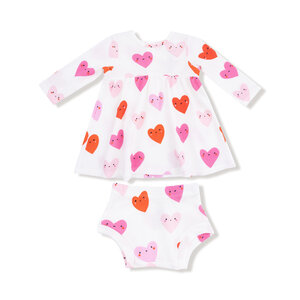 Angel Dear Happy Hearts Simple Dress/Bloomer Set