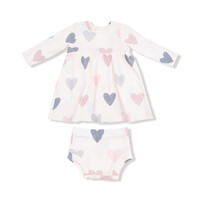 Angel Dear Hearts Modal Rib Simple Dress/Bloomer