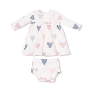 Angel Dear Hearts Modal Rib Simple Dress/Bloomer