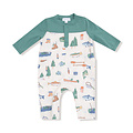 Angel Dear Fishing Things Romper w/ Contrast Sleeves