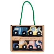 Mud Pie Go-Go Construction Mini Wood Car Set