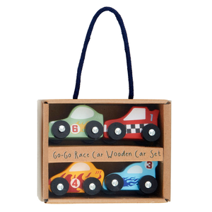 Mud Pie Go-Go Race Mini Wood Car Set