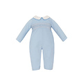 Petit Bebe Thomas Blue Corduroy Boy's Long Romper L/S