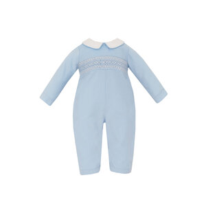 Petit Bebe Thomas Blue Corduroy Boy's Long Romper L/S