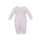 Petit Bebe Rose Pink Knit Girl's Long Footie