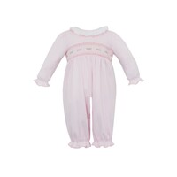 Petit Bebe Rose Pink Knit Girl's Long Footie