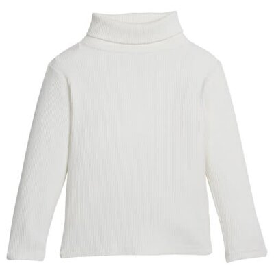 Little English | BISBY Ivory Ribbed Turtleneck