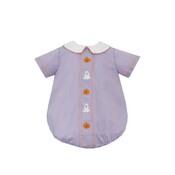 Anavini Halloween Purple Gingham Boy's Short Bubble