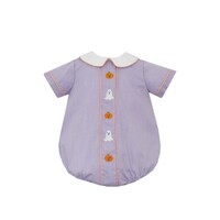 Anavini Halloween Purple Gingham Boy's Short Bubble
