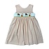 Delaney Ghost Orange/White Smocked Back Wrap Jumper Dress