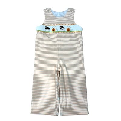 Delaney Ghost Orange/White Smocked Long Jon Jon