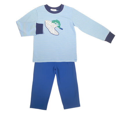 Ishtex Textile Products, Inc Trout Boy's Pants Set-Blue Stripe