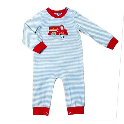 Ishtex Textile Products, Inc Fire Engine Boy's Romper