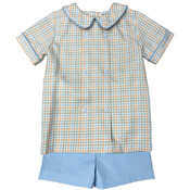 Ishtex Textile Products, Inc Fall Plaid Boy's Short Set