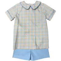 Ishtex Textile Products, Inc Fall Plaid Boy's Short Set