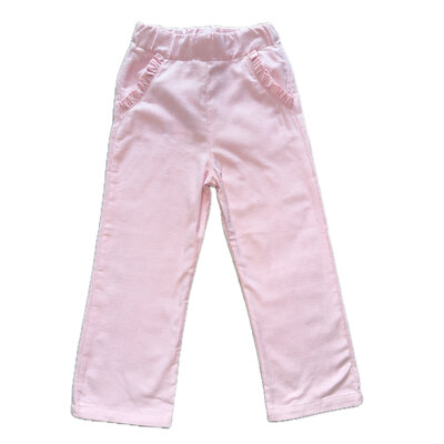 Luigi Lt Pink Ruffle Pocket Corduroy Pants