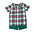Ishtex Textile Products, Inc Red/Green Plaid Shorts Set